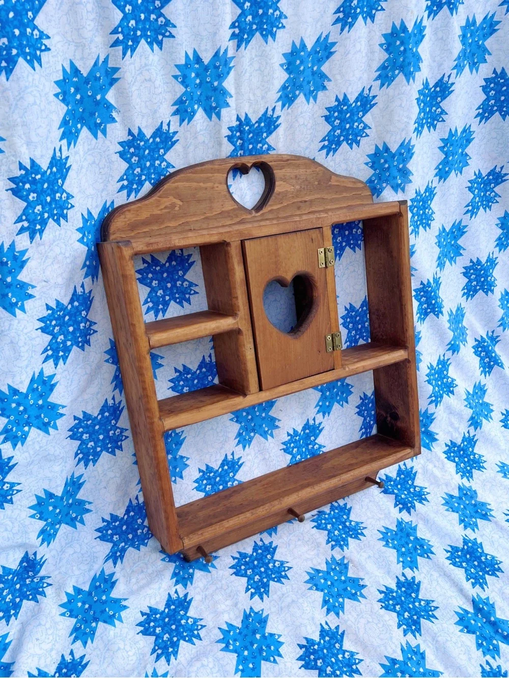 Vintage Wooden Heart Cutout Shelf